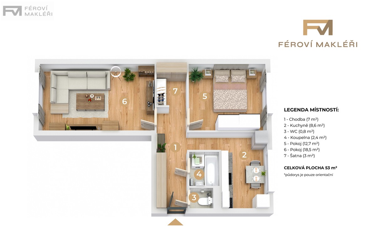 Prodej bytu 2+1 54 m²