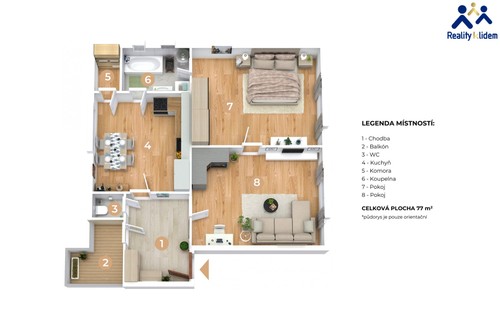 Prodaný byt 2+1 77 m²