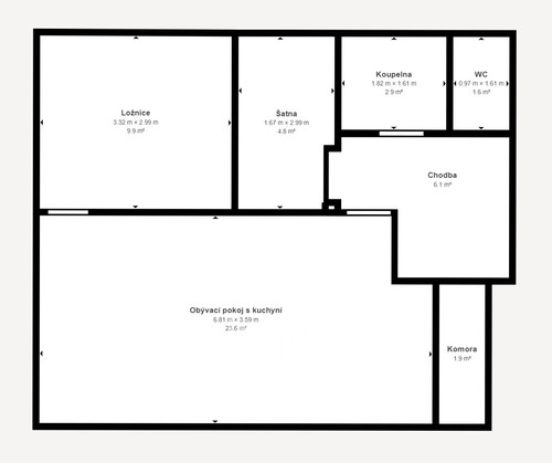 Prodaný byt 2+kk 51 m²
