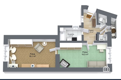 Prodaný byt 2+kk 52 m²