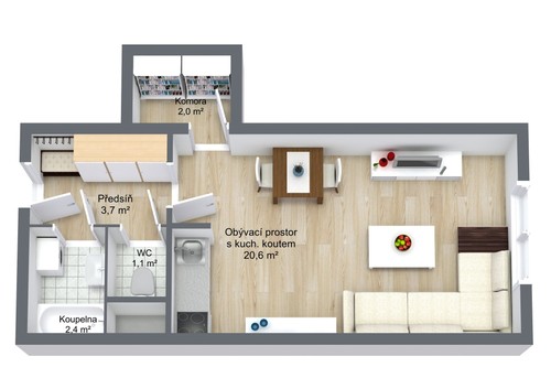Prodaný byt 1+kk 29 m²