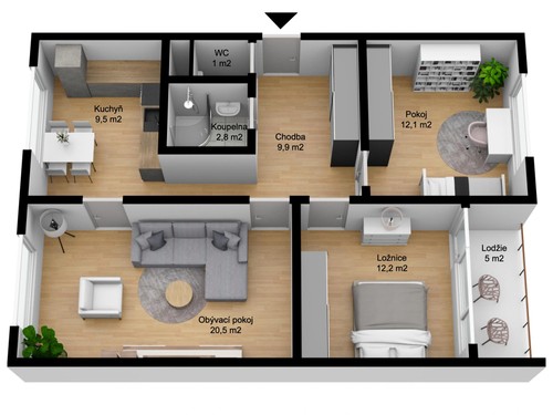 Prodaný byt 3+1 75 m²