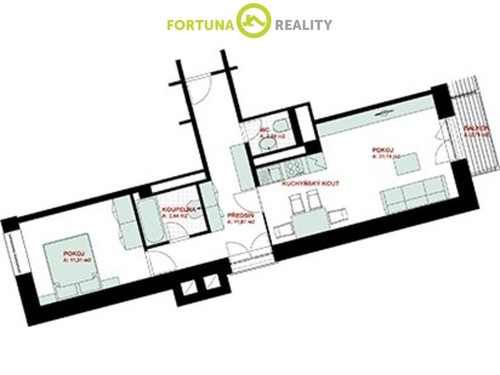Prodej bytu 2+kk 55 m²