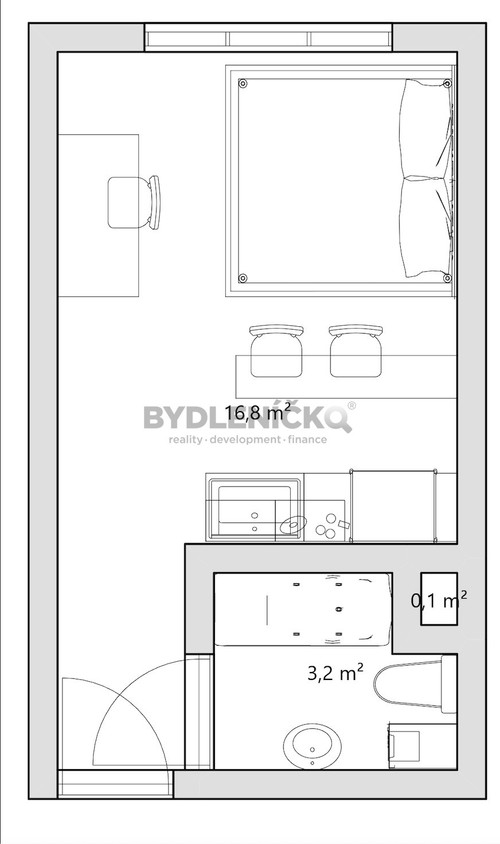 Prodaný byt 1+kk 20 m²
