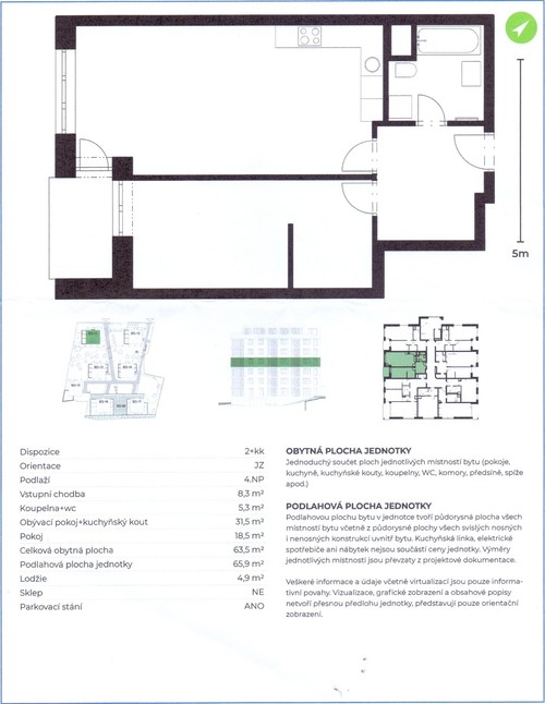 Prodej bytu 2+kk 66 m²