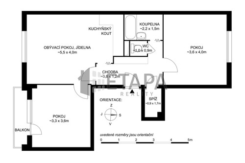 Prodaný byt 3+kk 57 m²