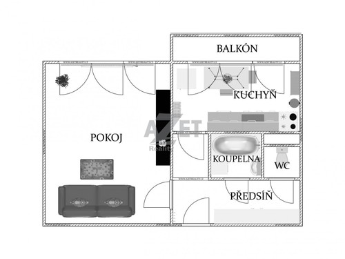 Prodaný byt 1+1 38 m²