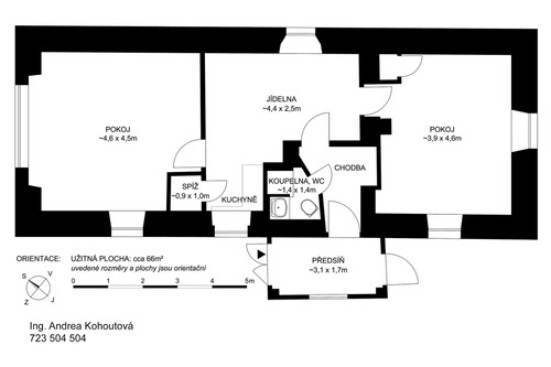 Prodaná chalupa 66 m², pozemek 1266 m²