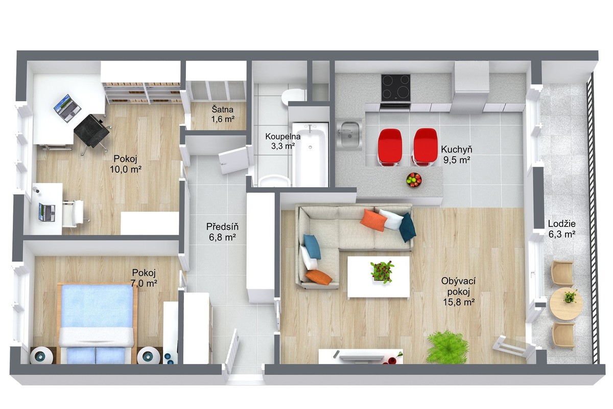 Prodej bytu 3+kk 54 m²