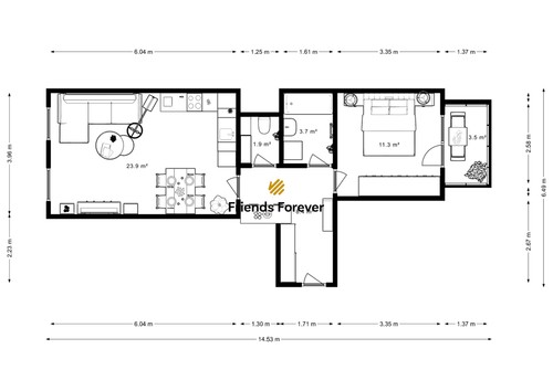 Prodej bytu 2+kk 56 m²