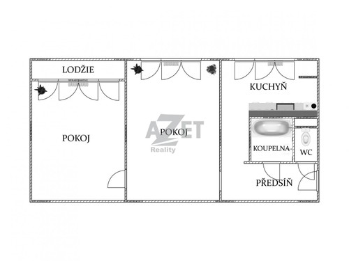 Prodaný byt 2+1 54 m²