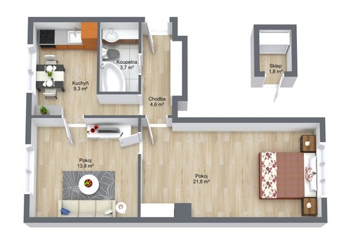 Prodaný byt 2+1 53 m²