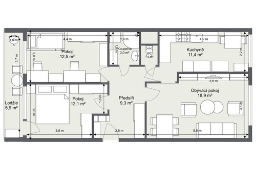 Prodaný byt 3+1 75 m²