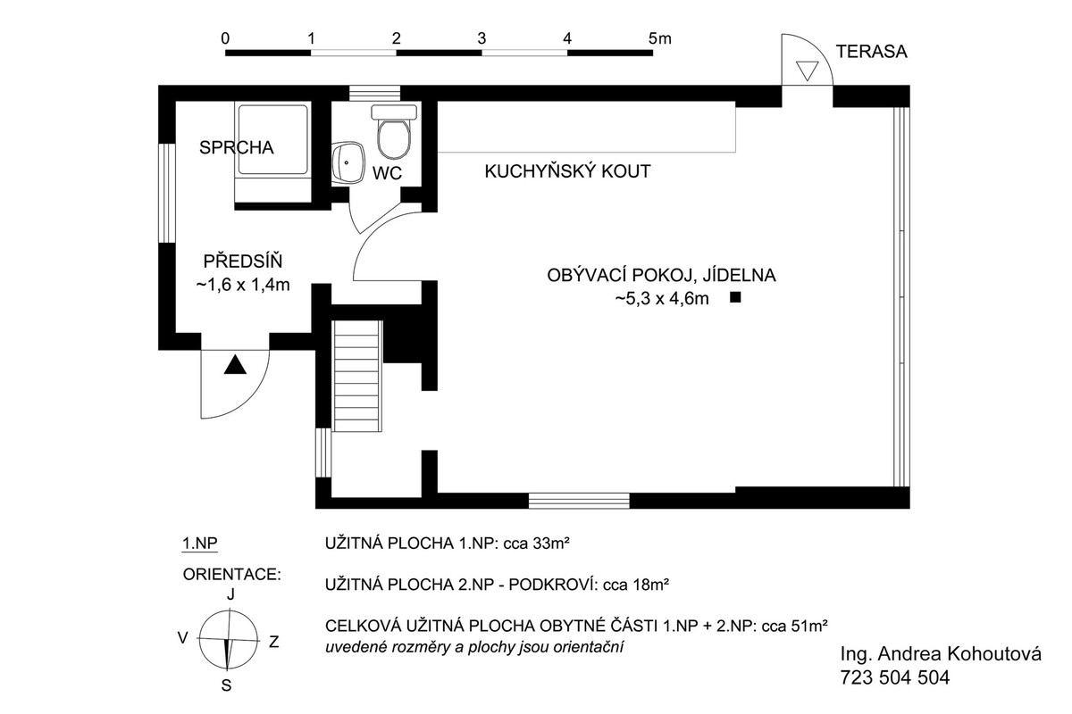 Prodej chaty 51 m², pozemek 554 m²