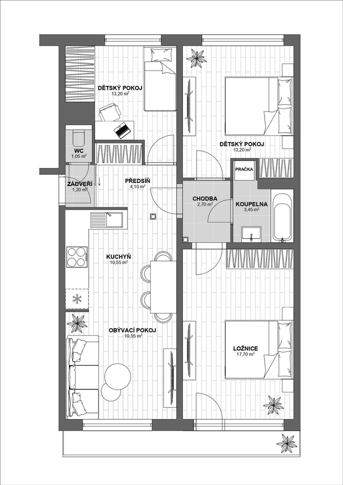 Prodej bytu 4+kk 75 m²
