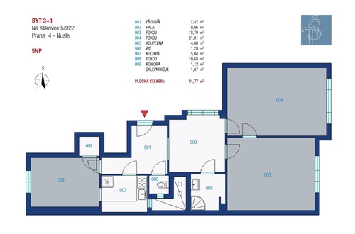 Prodaný byt 3+1 82 m²