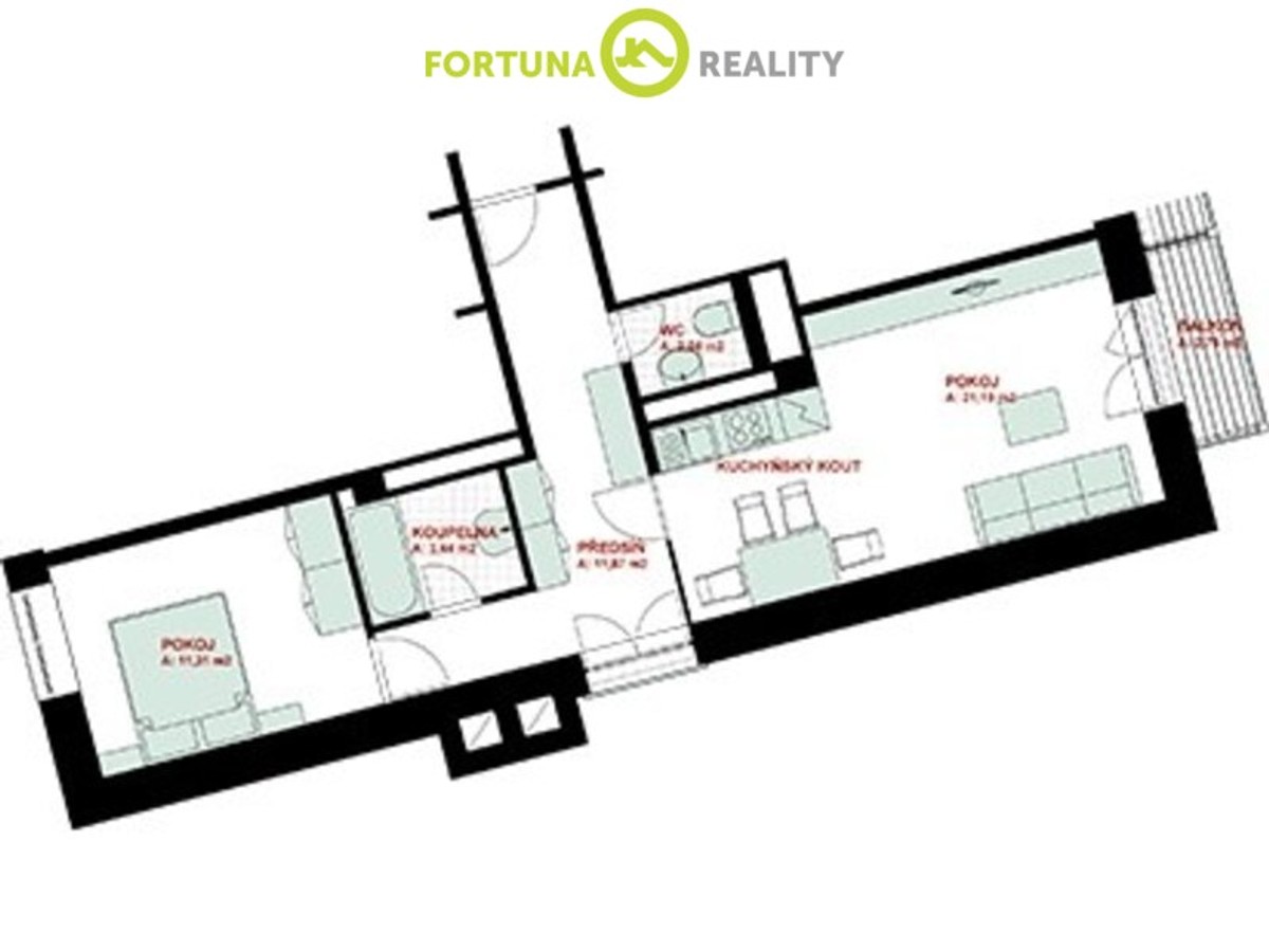 Prodej bytu 2+kk 55 m²