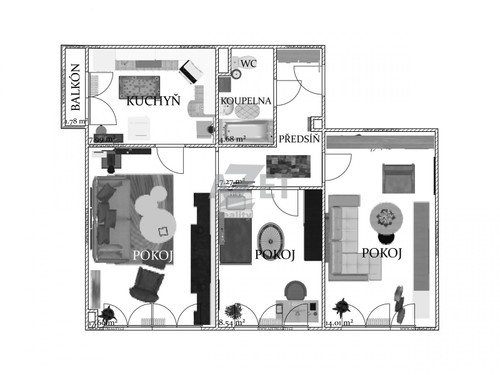Prodaný byt 3+1 62 m²