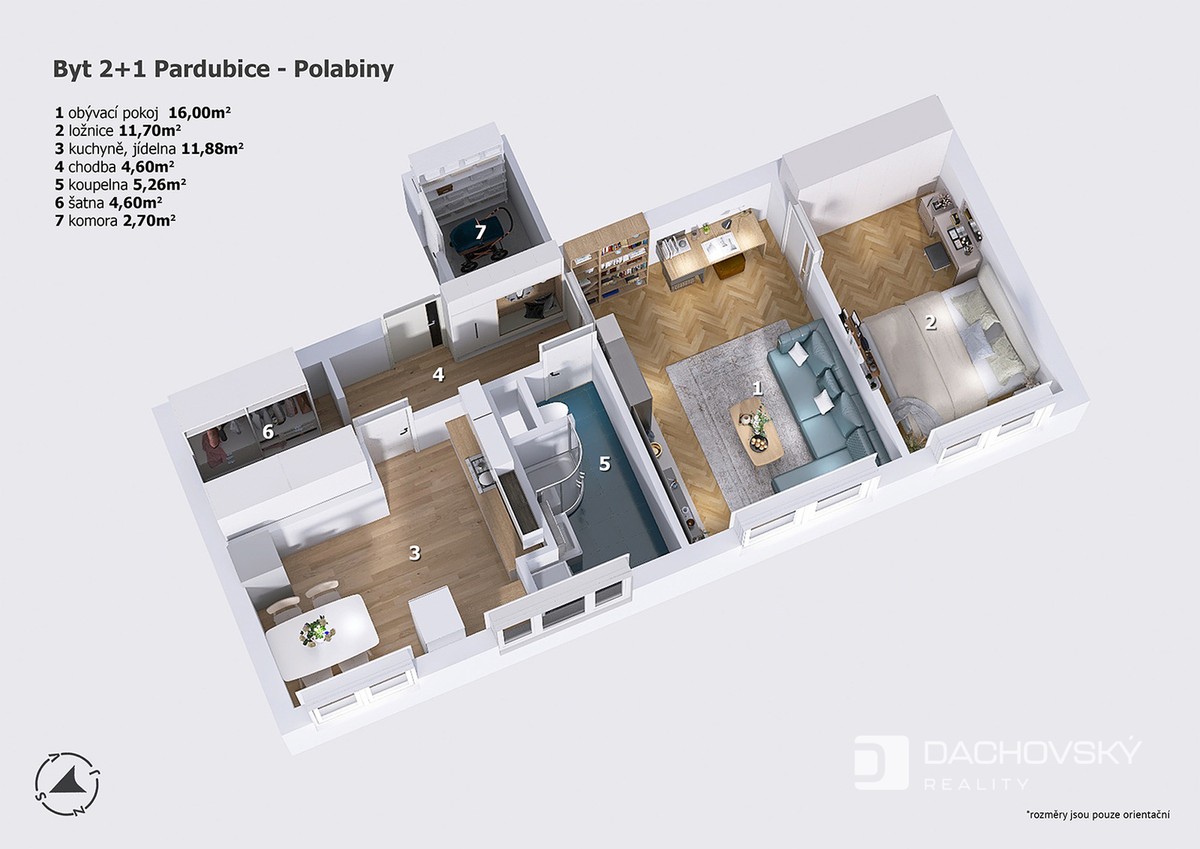 Prodej bytu 2+1 57 m²