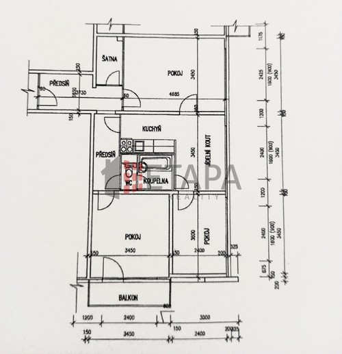 Prodaný byt 3+1 65 m²