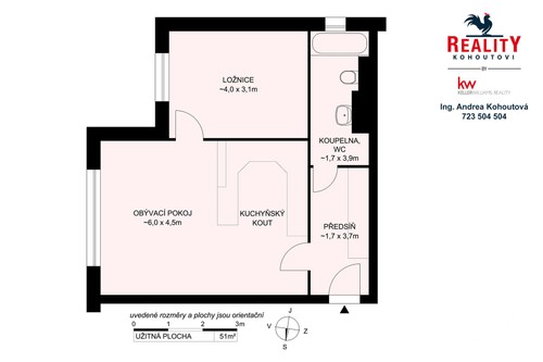 Prodaný byt 2+kk 56 m²
