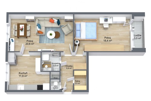 Prodaný byt 2+1 65 m²