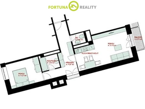 Prodej bytu 2+kk 55 m²
