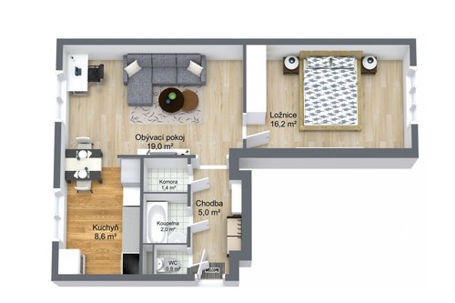 Prodaný byt 2+kk 53 m²