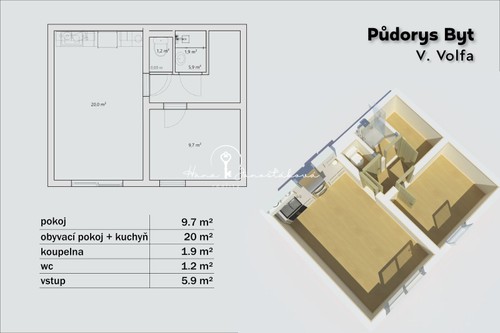 Prodej bytu 2+kk 39 m²