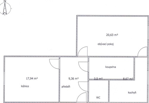 Prodaný byt 2+1 62 m²