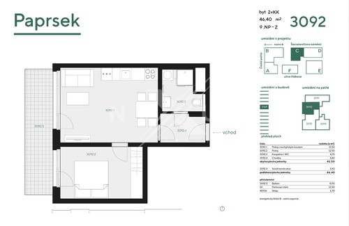 Prodej bytu 2+kk 46 m²