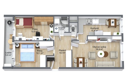 Prodaný byt 3+1 75 m²