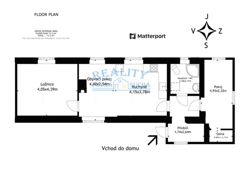 Prodaný dům 71 m², pozemek 448 m²