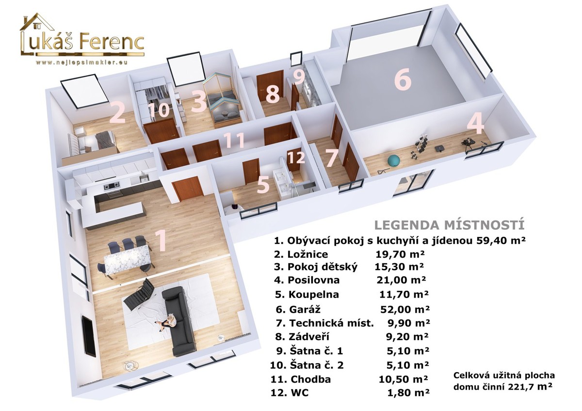 Prodej domu 221 m², pozemek 1950 m²
