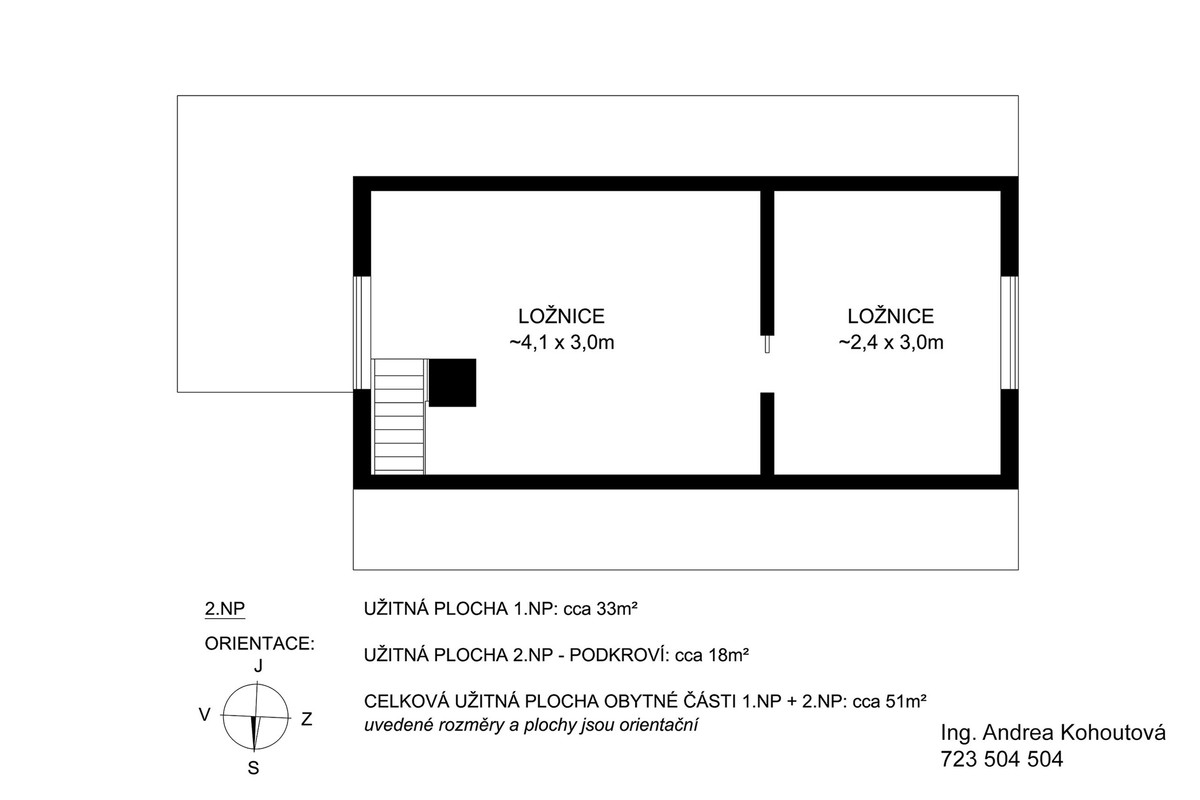 Prodej chaty 51 m², pozemek 554 m²