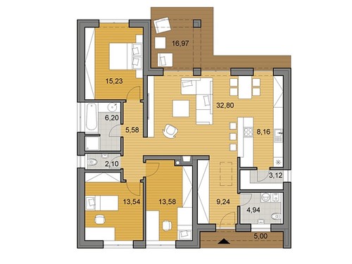 Prodaný projekt 114 m², pozemek 871 m²