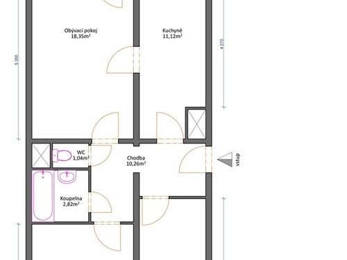 Prodaný  byt 3+1 67 m²