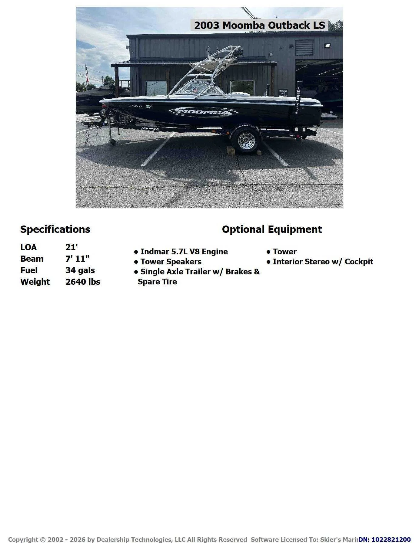 2003 Moomba Outback LS - 2