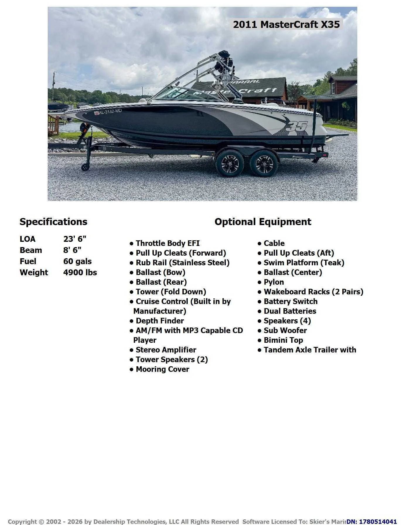 2011 MasterCraft X35 - 2