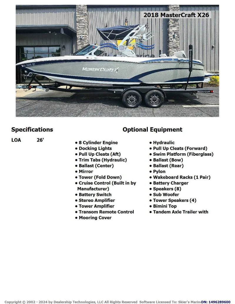 2018 MasterCraft X26, photo 2 of 18