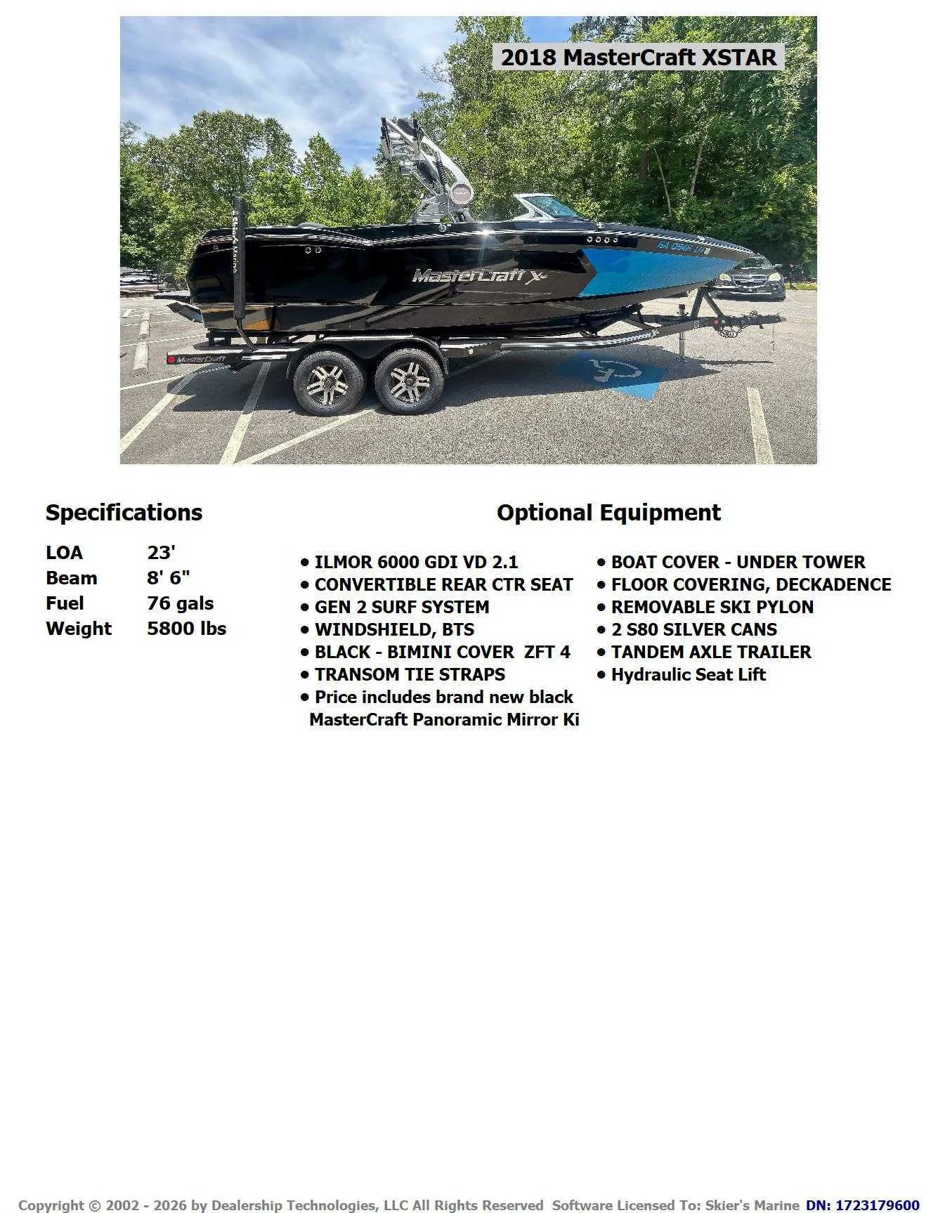 2018 MasterCraft XSTAR - 2