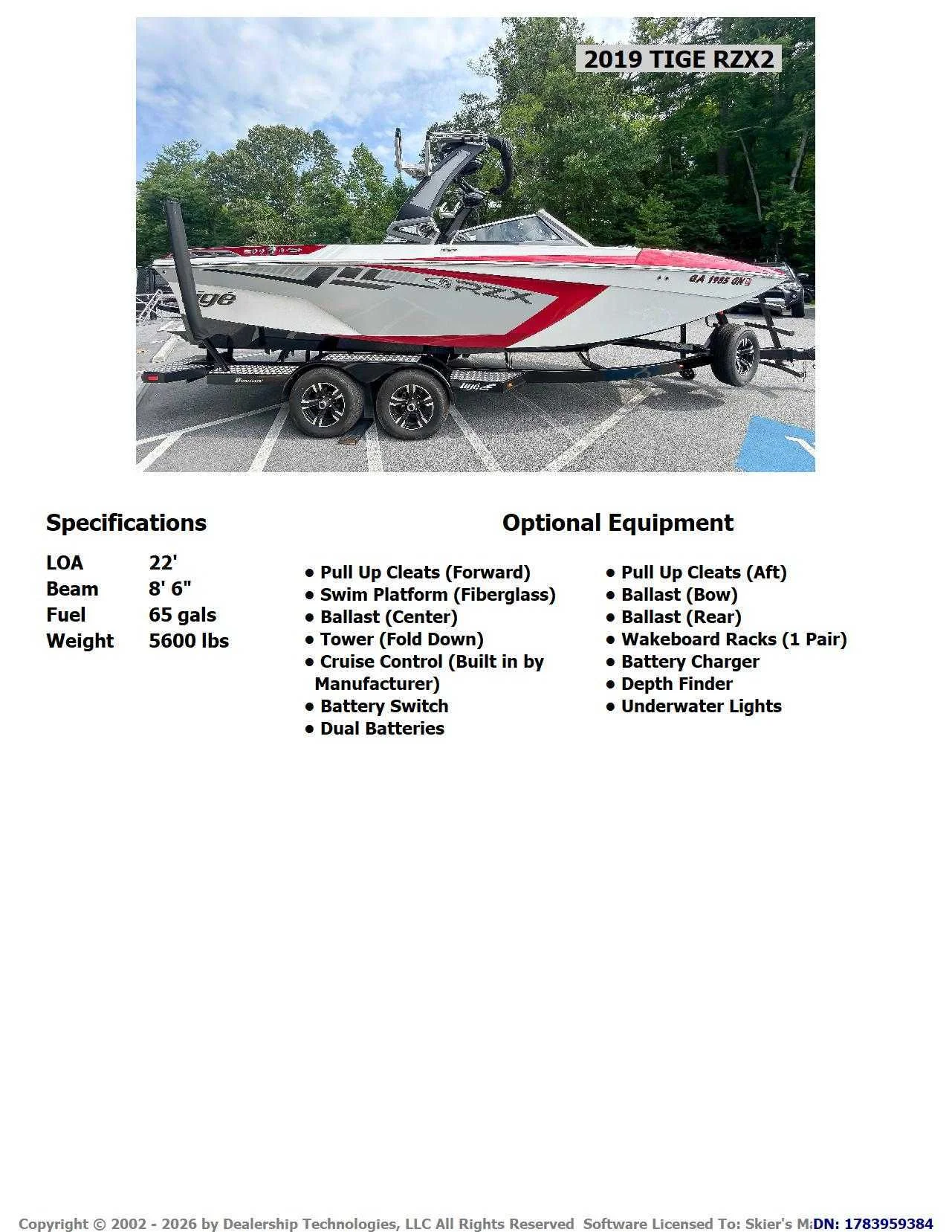 2019 TIGE RZX2 - 2