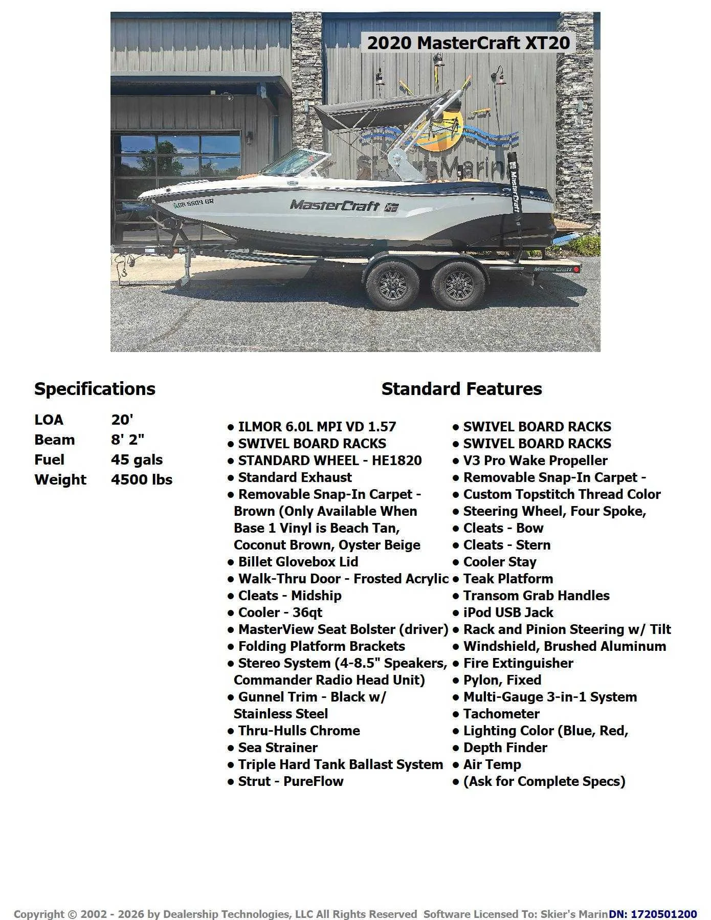2020 MasterCraft XT20 - 2