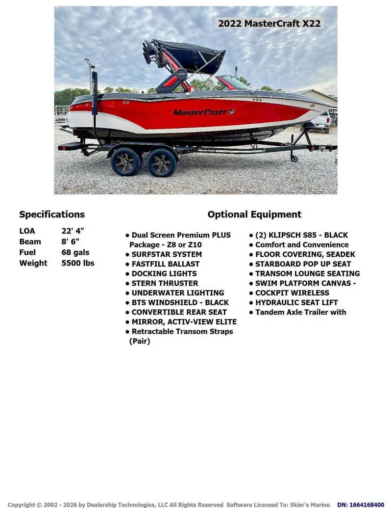 2022 MasterCraft X22, photo 2 of 26