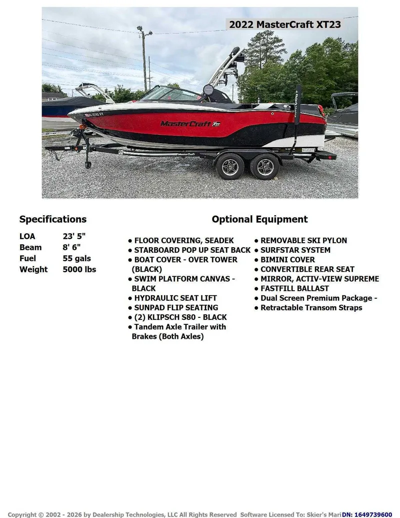2022 MasterCraft XT23, photo 2 of 26