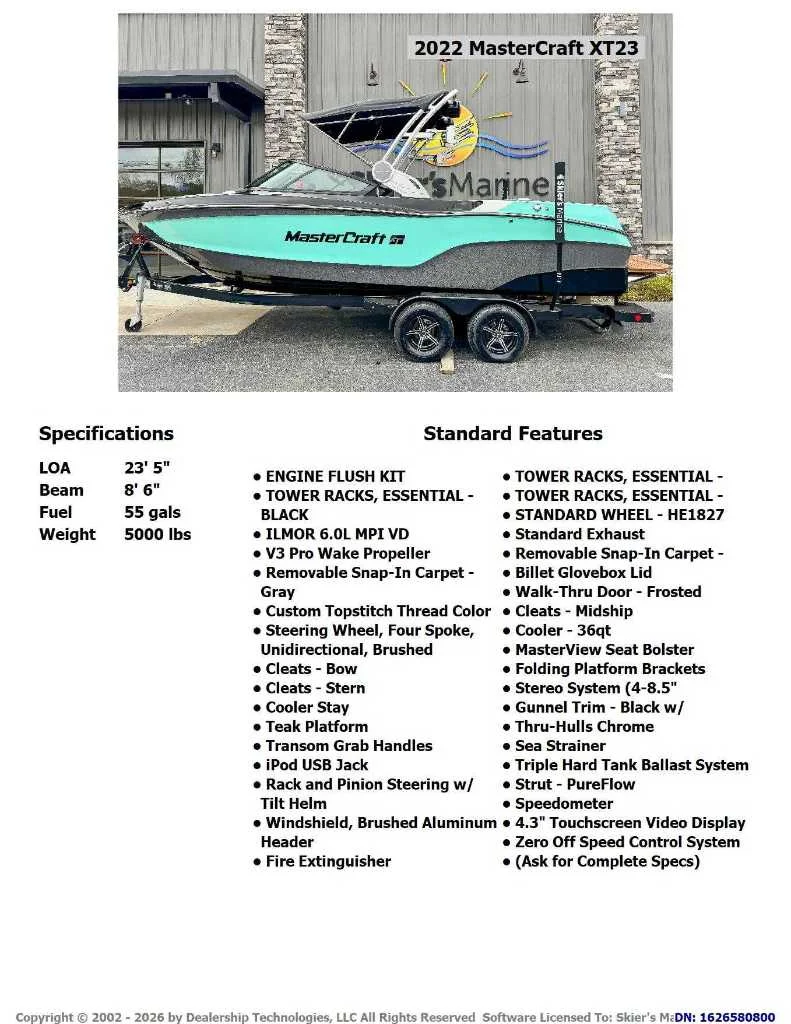2022 MasterCraft XT23 - 2