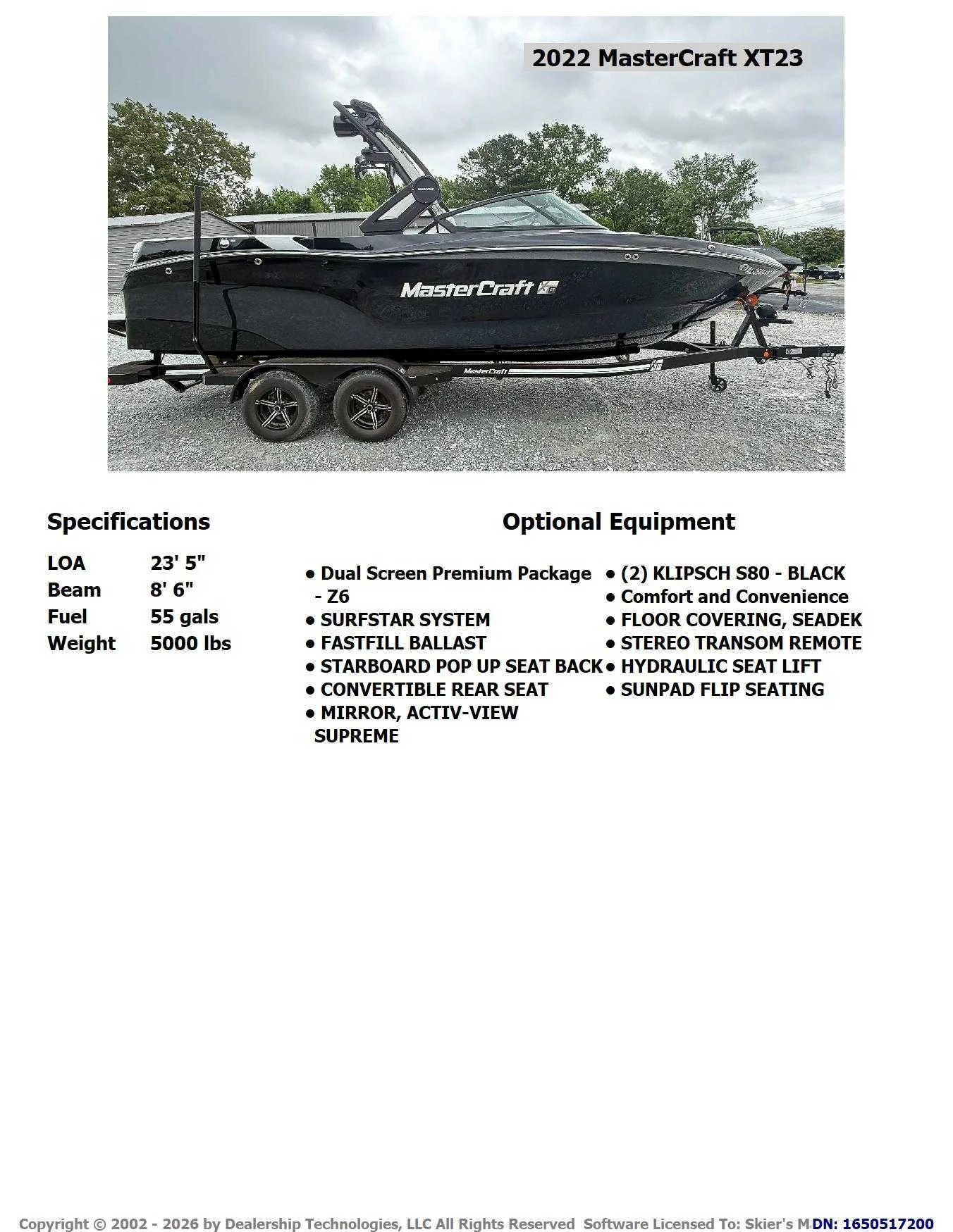 2022 MasterCraft XT23 - 2