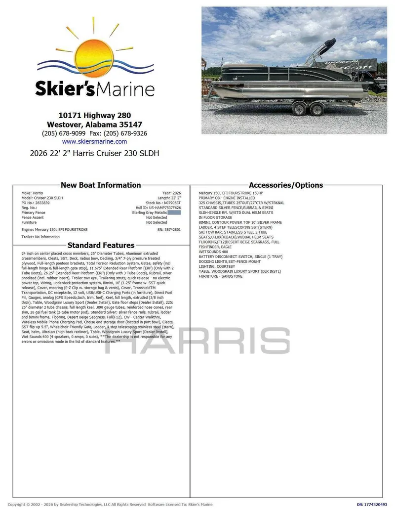2026 Harris Cruiser 230 SLDH, photo 2 of 19