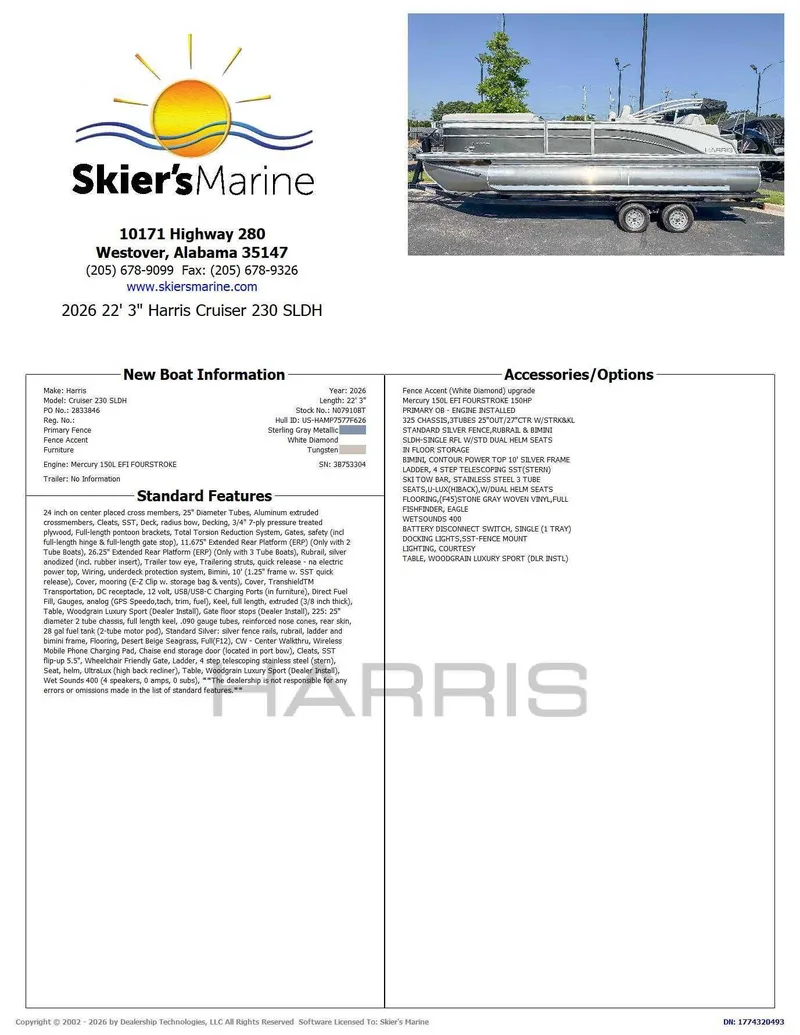 2026 Harris Cruiser 230 SLDH, photo 2 of 19