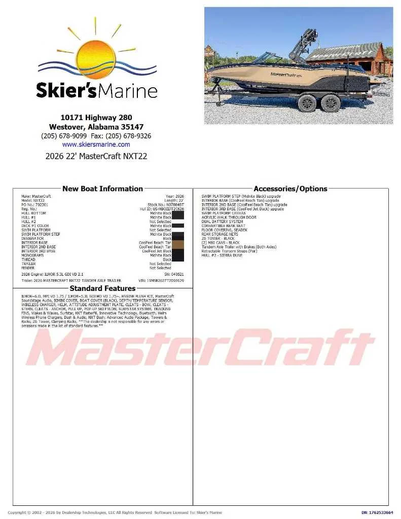 2026 MasterCraft NXT22 - 2